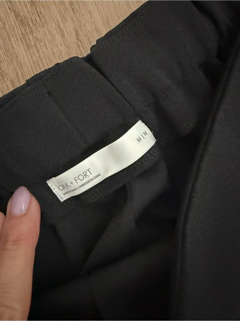 OAK + FORT Black High-Low Asymmetric Midi Skirt